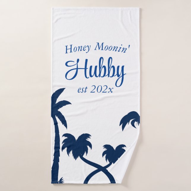 Personalised Honeymoon Hubby/Wifey Bath Towel (Bath Towel)