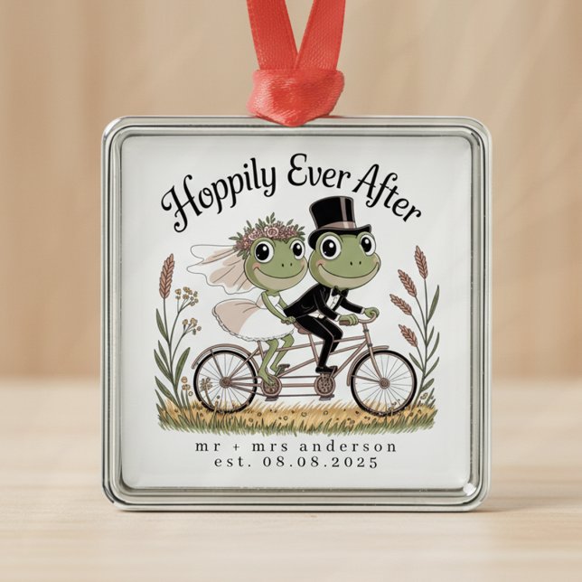 Personalised Hoppily Ever After Wedding Marriage Metal Tree Decoration (Creator Uploaded)
