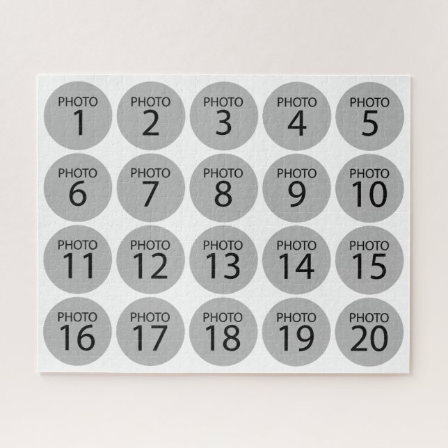 Personalised horizontal 20 PHOTO COLLAGE Jigsaw Puzzle (Horizontal)