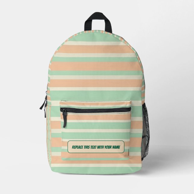 Personalised Horizontal Stripe Backpack (Front)