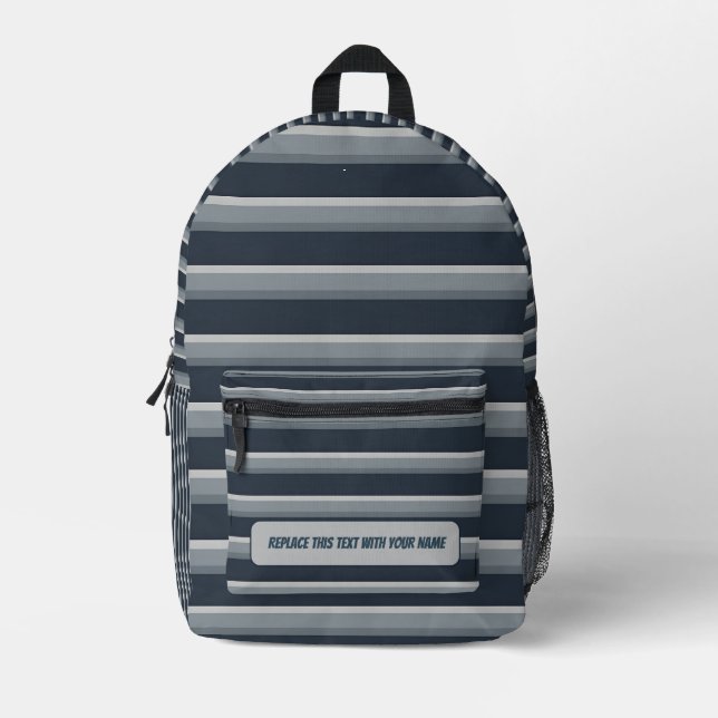 Personalised Horizontal Stripe Backpack (Front)