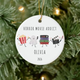 Personalised Horror Movie Addict Ornament