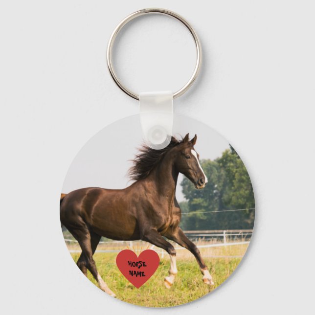 Personalised Horse and pony owner photo Key Ring (Front)