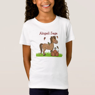 Personalised Horse and Pumpkins T-Shirt for Girls