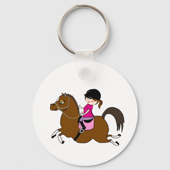 Personalised Horse and Rider Dressage Accessory Key Ring (Front)