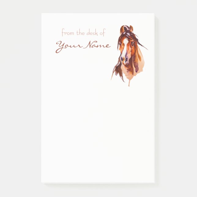 Personalised Horse Art Post-it Notes (Front)
