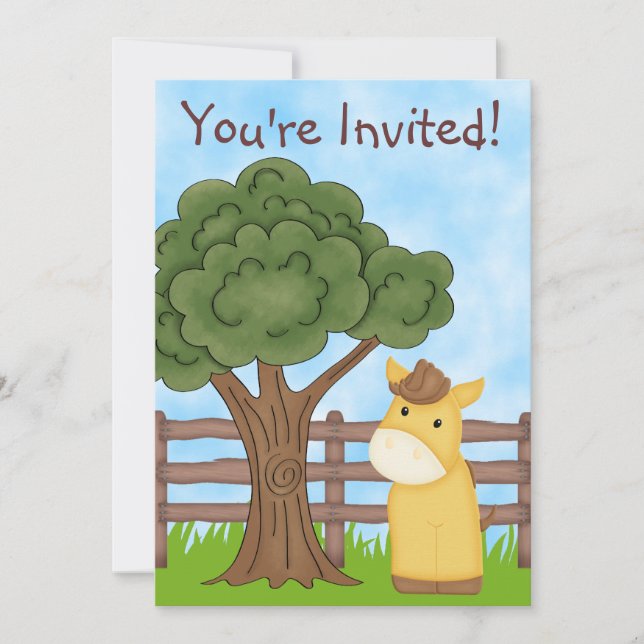 Personalised Horse Birthday Invitation for Boys (Front)