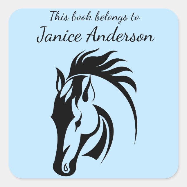 Personalised Horse Bookplate Sticker (Front)