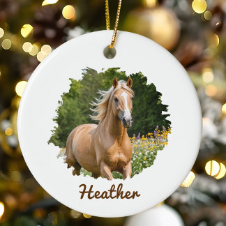 Personalised Horse Christmas Gift for Horse Lover Ceramic Tree Decoration