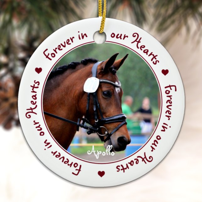 Personalised Horse Keepsake Pet Memorial Ceramic Tree Decoration (Creator Uploaded)