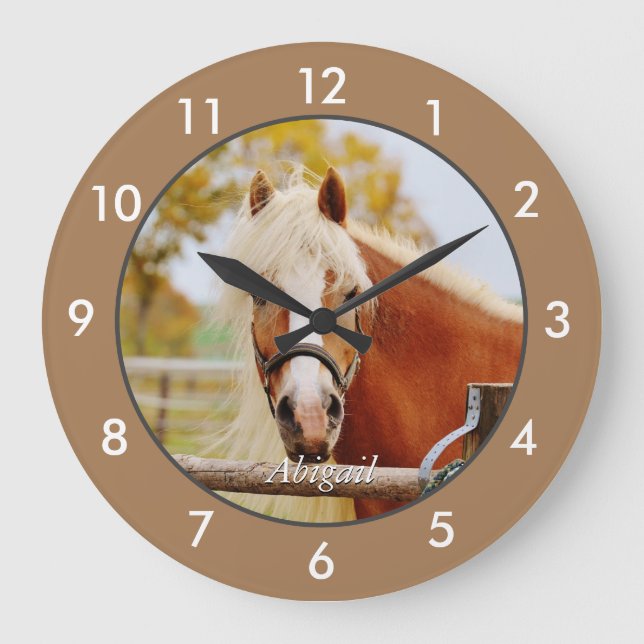 Personalised Horse Large Clock (Front)