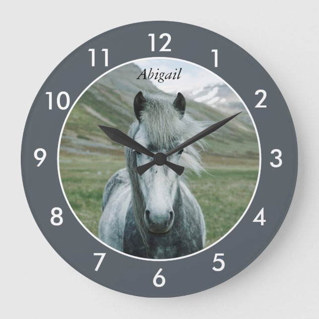 Personalised Horse Large Clock (Front)