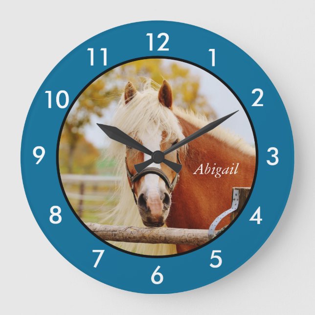 Personalised Horse Large Clock (Front)