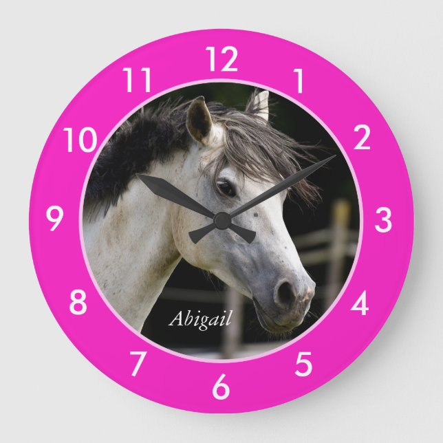 Personalised Horse Large Clock (Front)