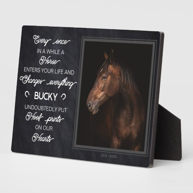 Personalised Horse Memorial Gift Photo Plaque (Side)