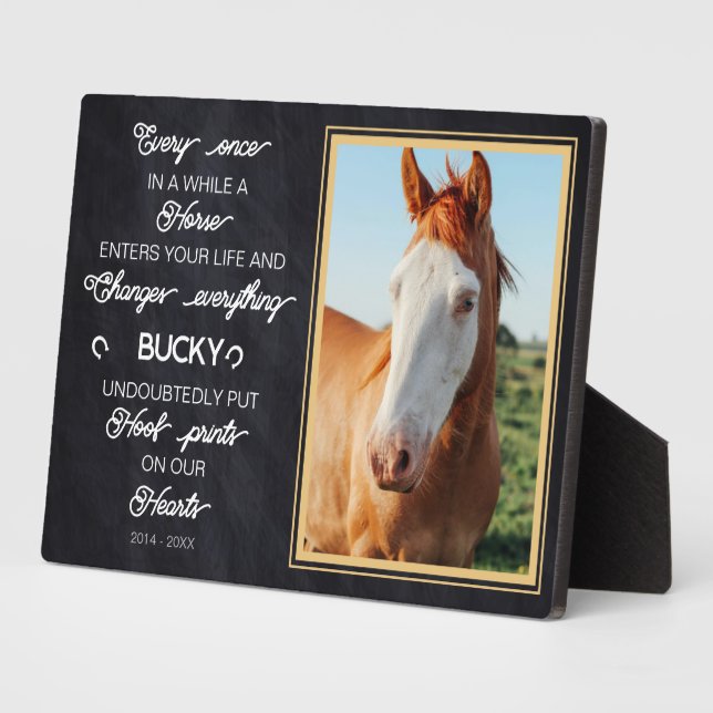 Personalised Horse Memorial Gift Photo Plaque (Side)