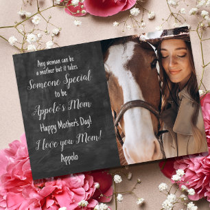 Personalised Horse Mum Photo Mother's Day Card