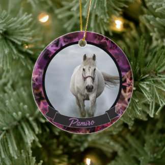 Personalised Horse Pet Ornament Photo Name Year