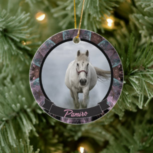 Personalised Horse Pet Ornament Photo Name Year