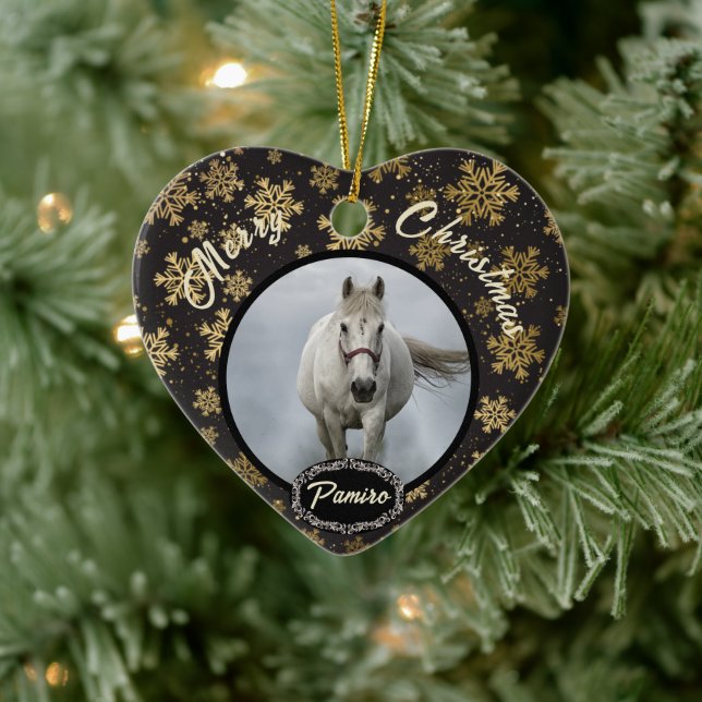 Personalised Horse Pet Ornament Photo Name Year  (Tree)
