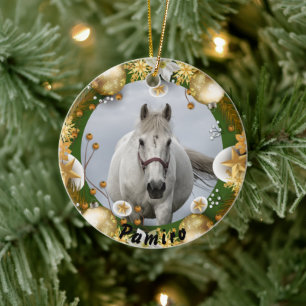 Personalised Horse Pet Ornament Photo Name Year