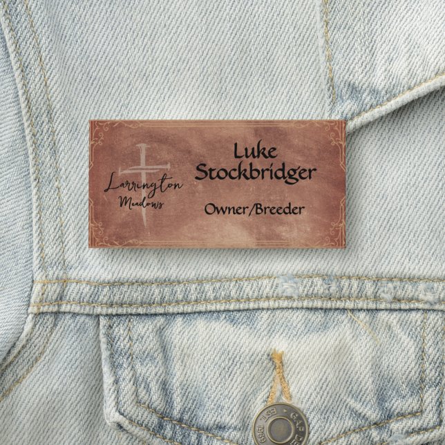 Personalised Horse Ranch Business Cross Name Tag (Creator Uploaded)