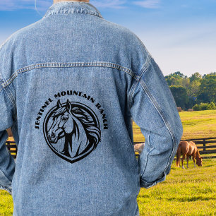 Personalised Horse Ranch Farm Name Logo Denim Jacket