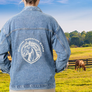 Personalised Horse Ranch Farm Name Logo Denim Jacket
