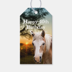 Personalised Horse western country 40th birthday Gift Tags