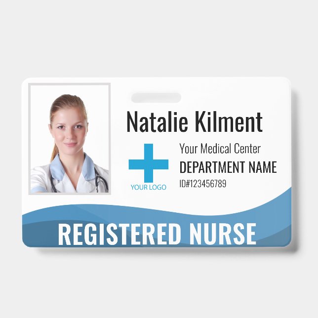 Personalised Hospital Employee Logo Photo and ID Badge (Front)