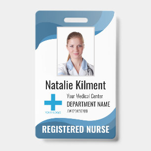 Personalised Hospital Employee Logo Photo and ID Badge