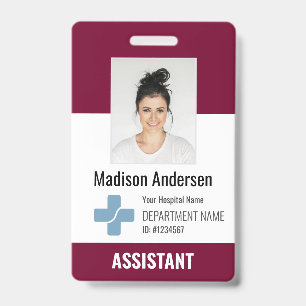 Personalised Hospital Employee Logo & Photo ID Bad Badge