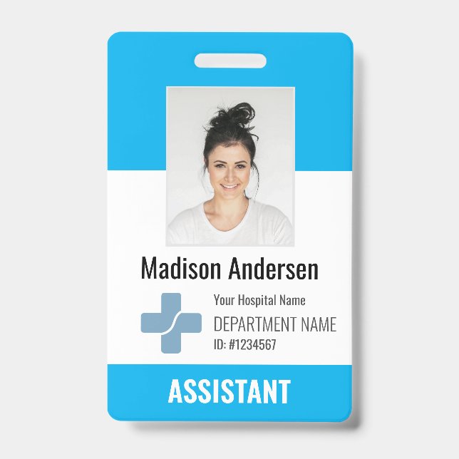 Personalised Hospital Employee Logo & Photo ID Badge (Front)