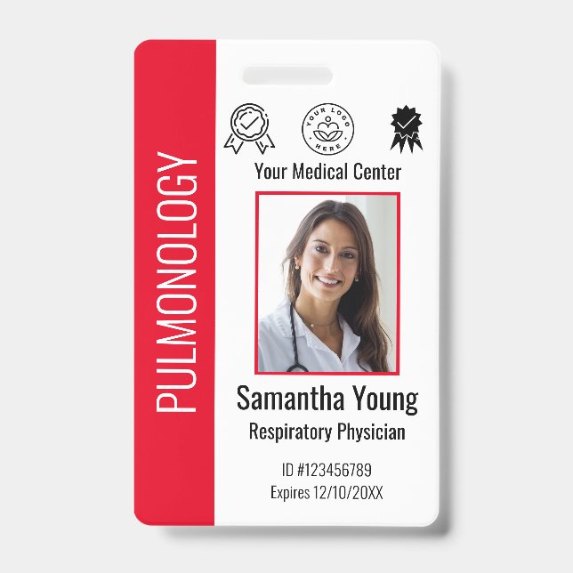 Personalised Hospital Employee Logo & Photo ID Badge (Front)