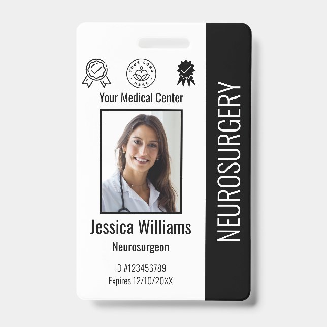 Personalised Hospital Employee Logo & Photo ID Badge (Front)