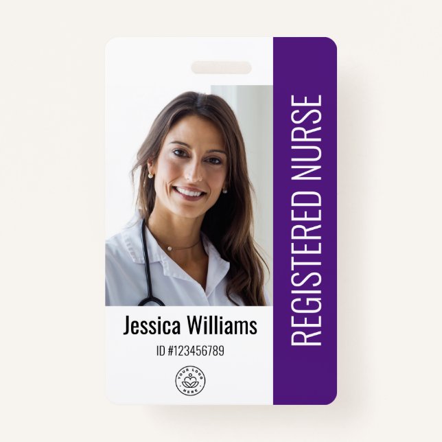 Personalised Hospital Employee Logo & Photo ID ID Badge (Front)