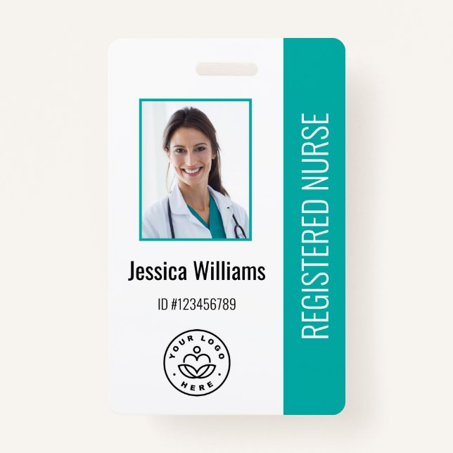 Personalised Hospital Employee Logo & Photo ID ID Badge (Front)