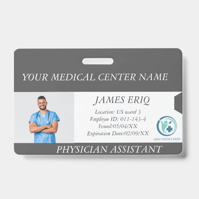 personalised Hospital Employee Photo ID Badge (Front)