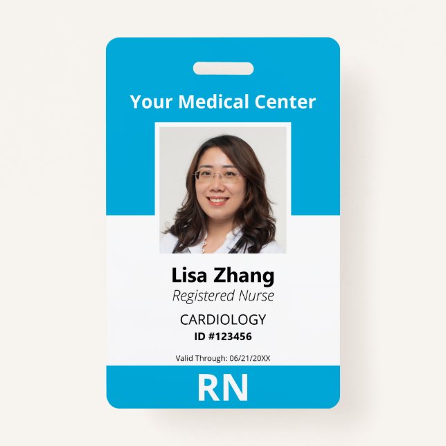Personalised Hospital Employee Photo ID Badge (Front)