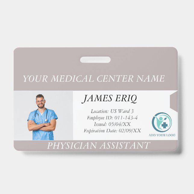 Personalised Hospital Employee Photo ID Badge (Front)