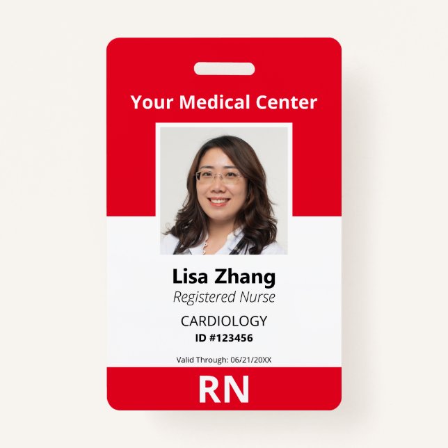 Personalised Hospital Employee Photo ID Badge (Front)
