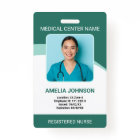 Personalised Hospital Employee Photo ID Green