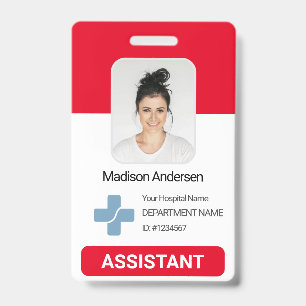 Personalised Hospital Employee Photo Qr BarCode ID Badge