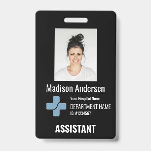 Personalised Hospital Employee Total black ID Badge