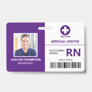 Personalised Hospital Logo Employee Photo ID Badge