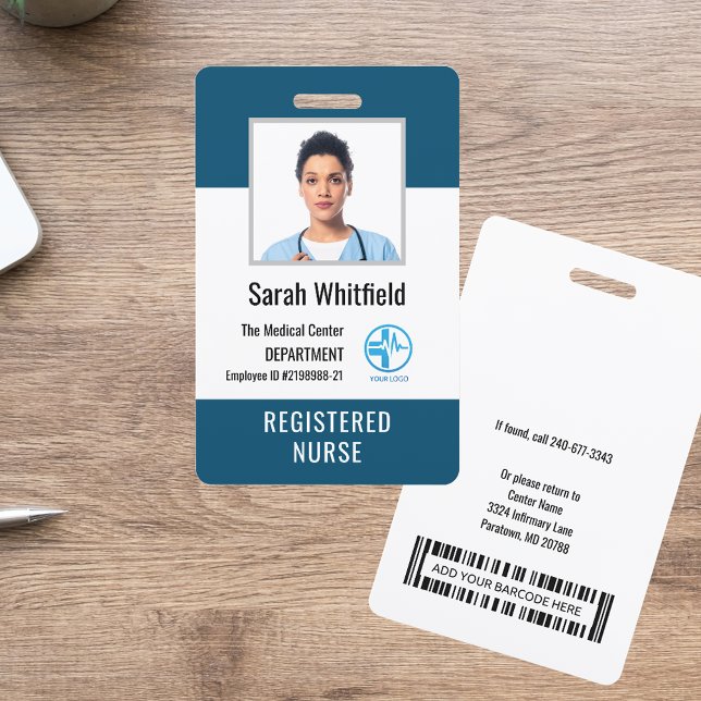 Personalised Hospital Logo & Employee Photo ID ID Badge (Personalized Hospital Logo & Employee Photo ID Badge)