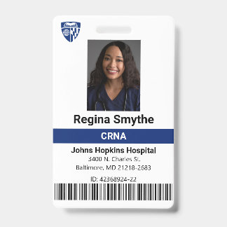 Personalised Hospital Medical ID Badge Template