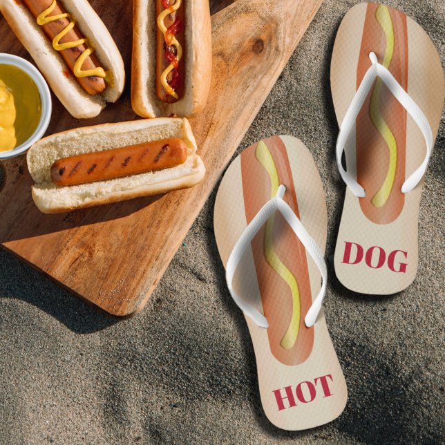 Personalised Hot Dog BBQ Flip Flops (Creator Uploaded)