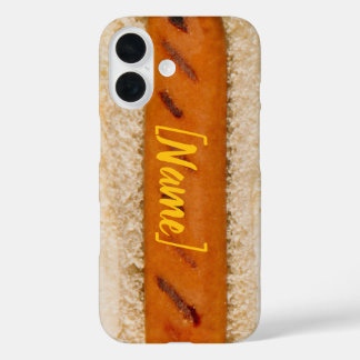Personalised Hot Dog Mustard Name Food Photo iPhone 16 Case