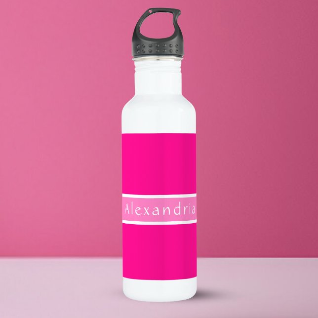 Personalised Hot Pink and Pink 710 Ml Water Bottle (Creator Uploaded)